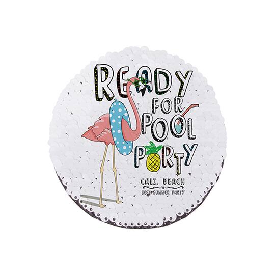 Craft Express 4" Round Champagne & White Sublimation Sequin Patches, 2ct.